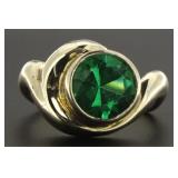 14kt Gold Bezel Set 2.00 ct Green Topaz Solitaire