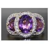 Genuine 4.80 ct Genuine African Amethyst Ring