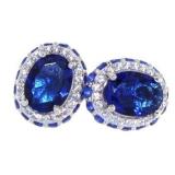 Stunning Oval 4.50 ct Sapphire Stud Earrings