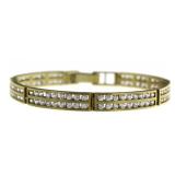 10kt Gold Channel Set 6.00 ct White Topaz Bracelet