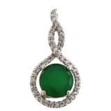 Brilliant 2.50 ct Emerald Infinity Pendant