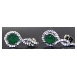 Brilliant 2.50 ct Emerald Infinity Earrings