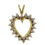 10kt Gold Diamond Heart Pendant