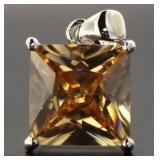 Princess Cut 5.00 ct Golden Citrine Pendant