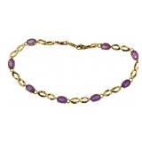 14kt Gold Natural Amethyst Tennis Bracelet