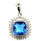 Cushion Cut 3.80 ct Sky Blue Topaz Pendant