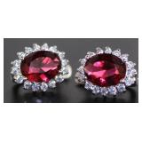 Oval 6.00 ct Ruby Designer Earrings