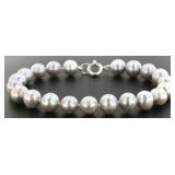 Natural 8 mm Gray Pearl 7" Bracelet