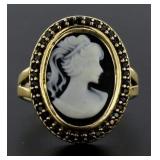 Elegant Cameo Dinner Ring w