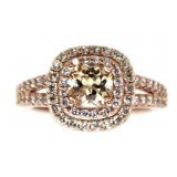 Briliant 2.00 ct Morganite & White Topaz Ring