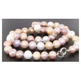 Genuine 8 mm Hand Knotted Baroque Pearl Necklace