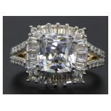 Cushion Cut 4.50 ct White Topaz Designer Ring