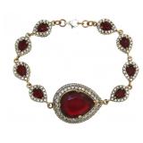 Vintage Style Pear Cut 34.30 ct Ruby Bracelet