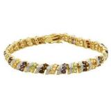 Genuine 9.57 ct Gemstone & Diamond Accent Bracelet