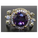 Vintage Style 5.50 ct Citrine/Amethyst Rev. Ring