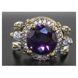 Vintage Style 5.50 ct Citrine/Amethyst Rev. Ring