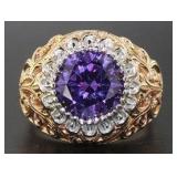 Round 4.50 ct Amethyst Designer Ring