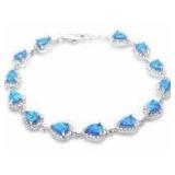 Pear Cut Australian Blue Opal Bracelet