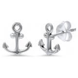 Beautiful Plain Anchor Stud Earrings