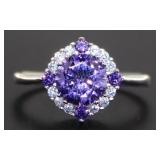Cushion Cut 2.84 ct Amethyst Designer Ring