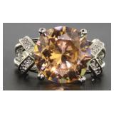 Beautiful Large Round Golden Citrine Ring