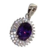 Oval 3.90 ct Amethyst DBL Halo Pendant