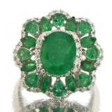 14K Gold Emerald & Diamond RIng