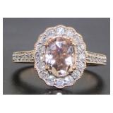 14kt Gold 1.50 ct Oval Morganite & Diamond Ring