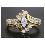 14kt Gold Marquise 1.00 ct Diamond Ring