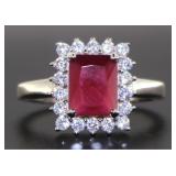 Emerald Cut 3.44 ct Ruby Dinner Ring