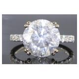 14kt Gold Round Brilliant 6.49 ct Diamond Ring