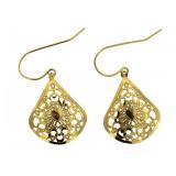 14kt Gold Filligree Hoop Earrings