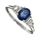 14kt Gold Natural Sapphire & Diamond Ring