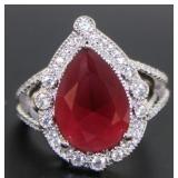 Pear Cut 6.40 ct Ruby Dinner Ring