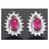 Pear Cut Ruby Designer Earrings