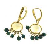 14kt Gold Natural Turquoise Dangle Earrings