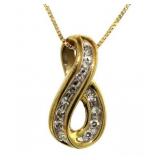 14kt Gold 1/2 ct Diamond Pendant w/18" Box Chain