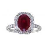 14kt Gold 2.61 ct Oval Ruby & Diamond Ring