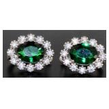 Oval 5.00 ct Emerald French Lock Earrings
