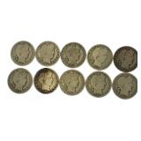 Collection Mixed Date Barber Silver Half Dollars