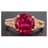 10kt Rose Gold 2.26 ct Ruby & Diamond Ring