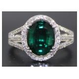 14kt Gold 2.63 ct Emerald & Diamond Ring