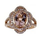 14kt Rose Gold 2.20 ct Morganite & Diamond Ring
