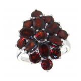 Genuine 3.50 ct Garnet Cocktail Ring