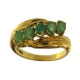 10kt Gold Natural Emerald Anniversary Ring