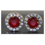Gorgeous 2.50 ct Ruby Solitaire Earrings