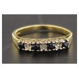 9kt Gold European Sapphire & Diamond Ring