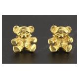 14kt Gold Teddy Bear Stud Earrings