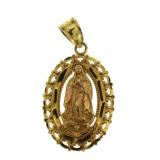 10kt Gold Mother Mary Large Pendant