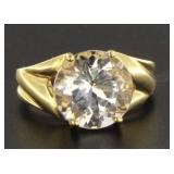 10kt Gold Brilliant 3.00 ct White Topaz Ring